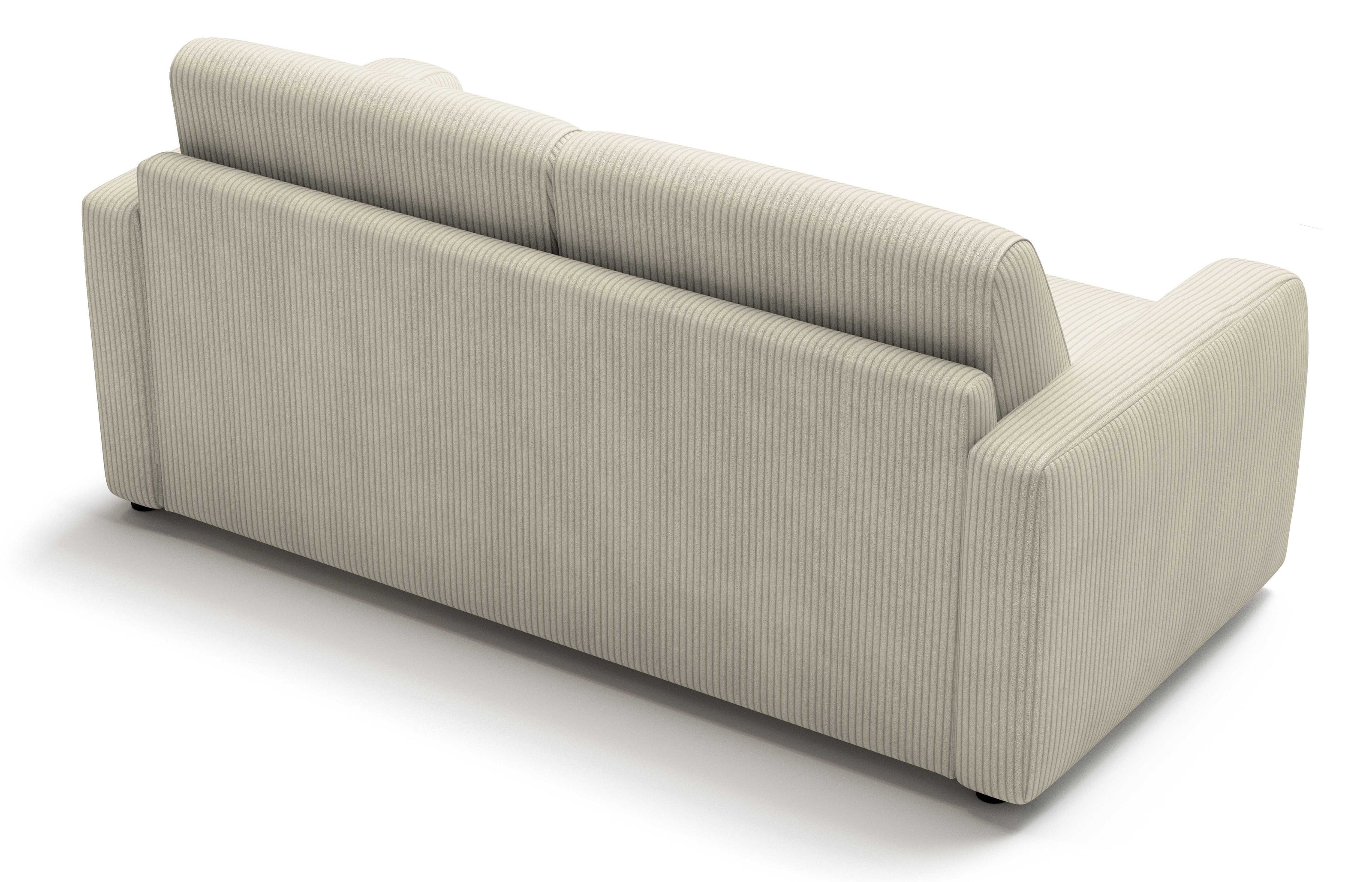 Canapé convertible CAMILLA 3P+lit en tissu velours côtelé Ivory