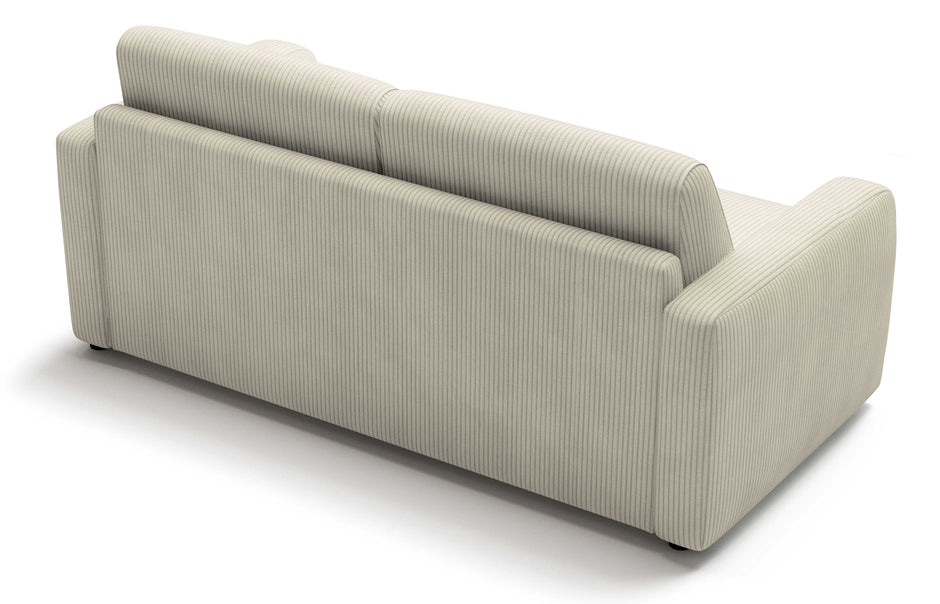 Canapé convertible CAMILLA 3P+lit en tissu velours côtelé Ivory