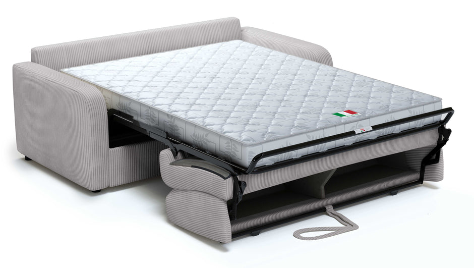Canapé convertible CAMILLA 3P+lit en tissu velours côtelé Light Grey