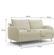 Canapé convertible OLIVER 3P+lit en tissu velours côtelé Ivory