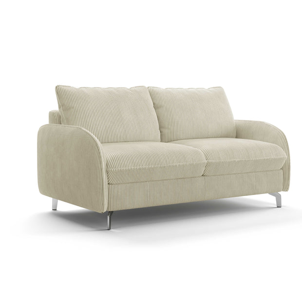 Canapé convertible OLIVER 3P+lit en tissu velours côtelé Ivory