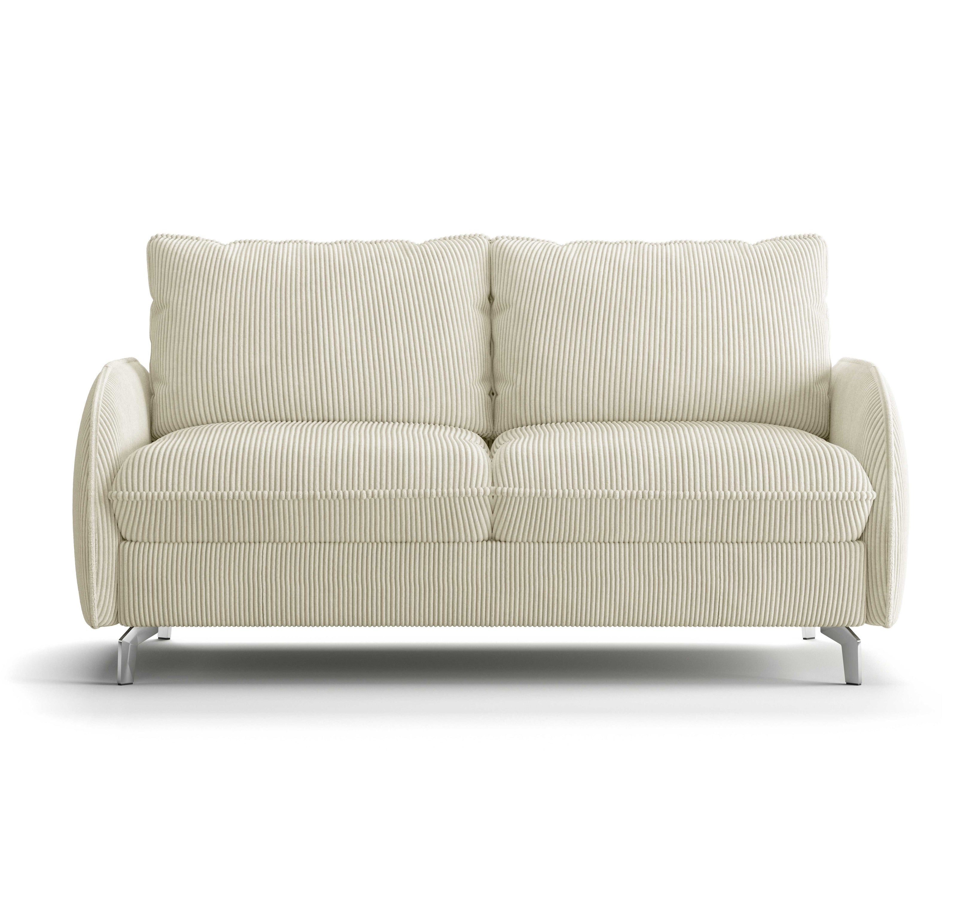 Canapé convertible OLIVER 3P+lit en tissu velours côtelé Ivory