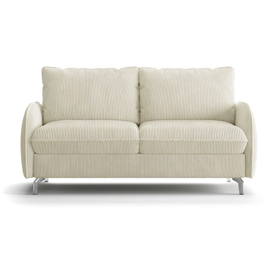 Canapé convertible OLIVER 3P+lit en tissu velours côtelé Ivory