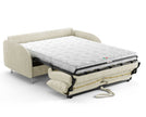 Canapé convertible OLIVER 3P+lit en tissu velours côtelé Ivory