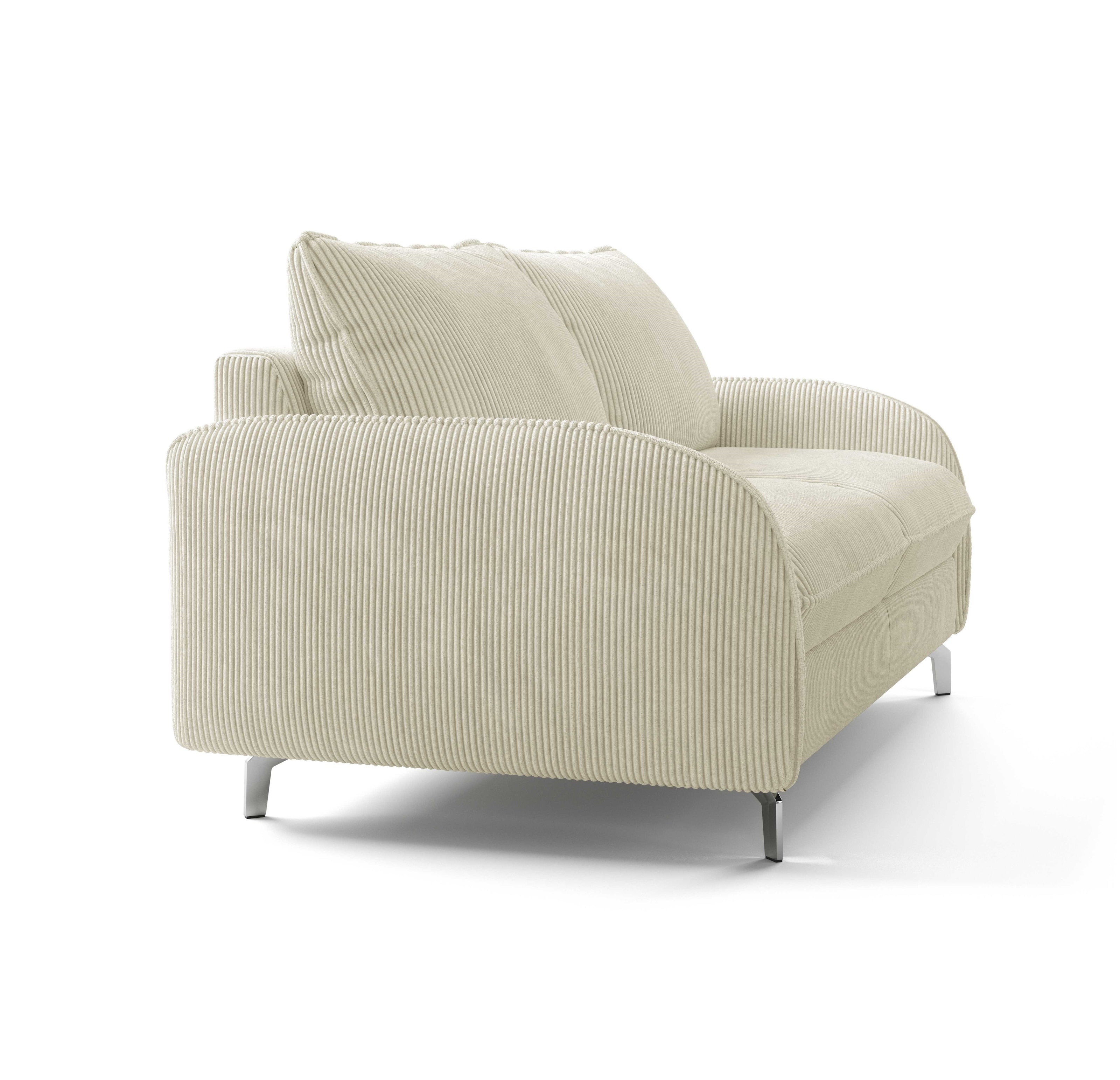 Canapé convertible OLIVER 3P+lit en tissu velours côtelé Ivory