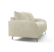 Canapé convertible OLIVER 3P+lit en tissu velours côtelé Ivory