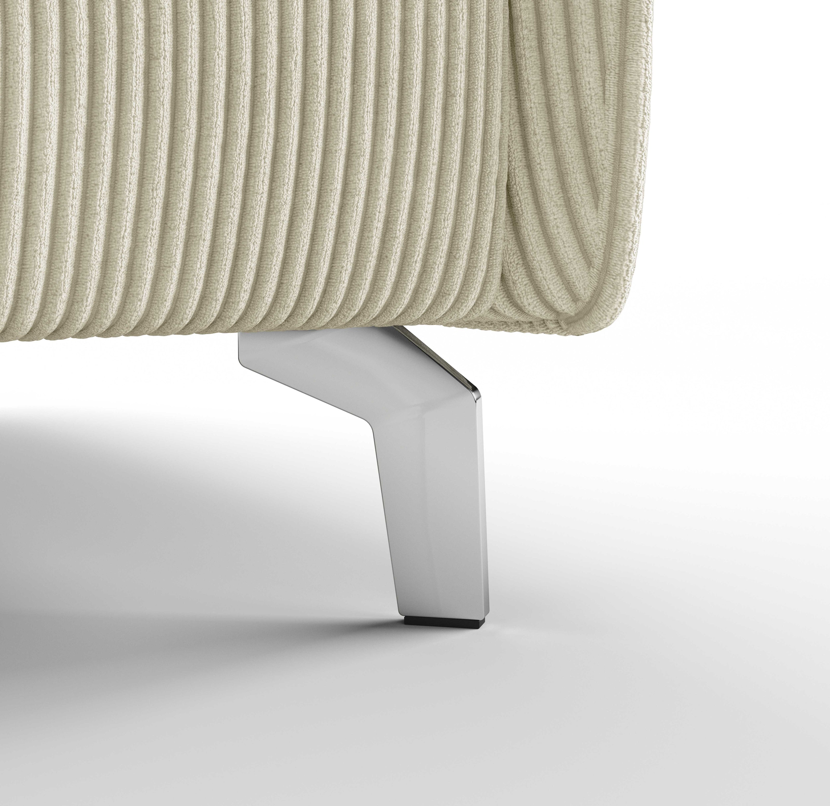 Canapé convertible OLIVER 3P+lit en tissu velours côtelé Ivory